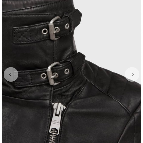 All Saints genuine leather biker jacket - Picture 7 of 7